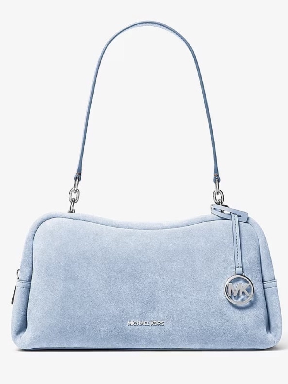 Michael Kors Cecily Medium Suede Shoulder Bag in Pale Ocean NWT